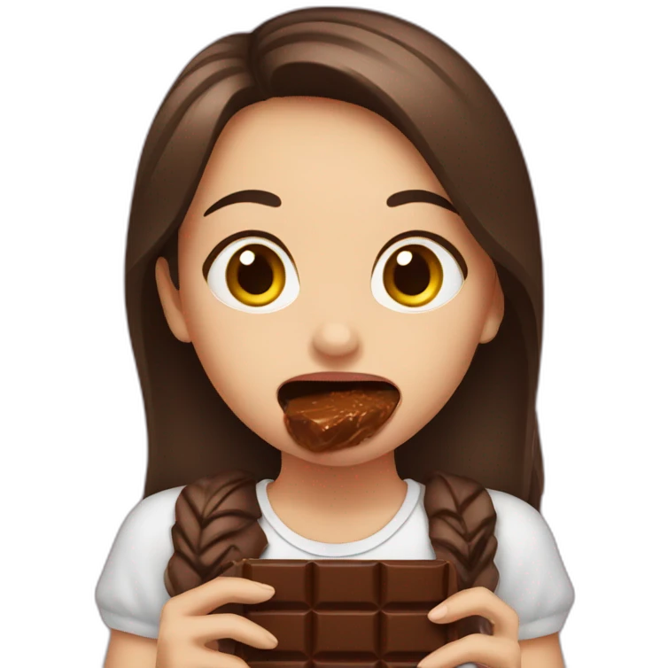 A girl eating chocolate  emoji