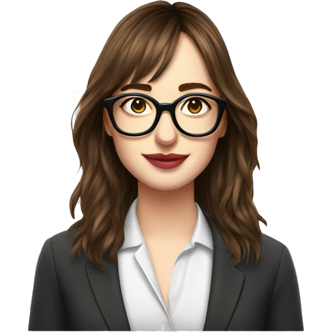 Dakota Johnson with glasses emoji