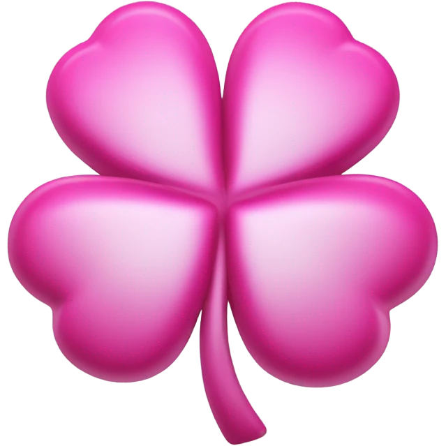 3D Four Leaf Pink Clover emoji