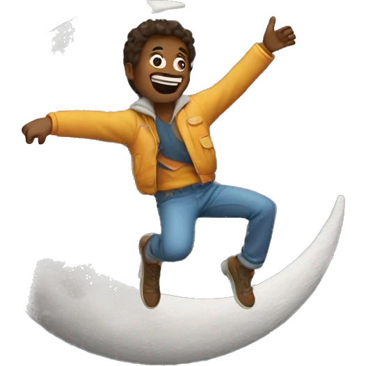Man jumping over the moon emoji