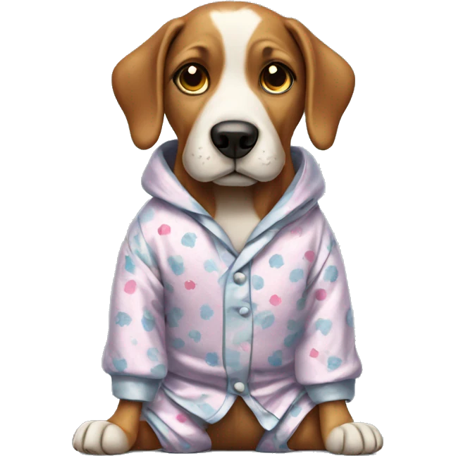Dog wearing pajamas emoji
