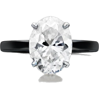 Oval diamond ring with black band emoji