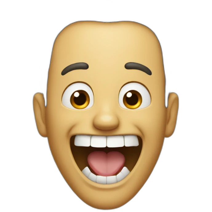 A man who laughs heartily with his mouth wide open emoji