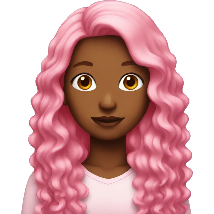Girl with long pink hair emoji