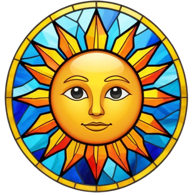 Stained glass sun emoji