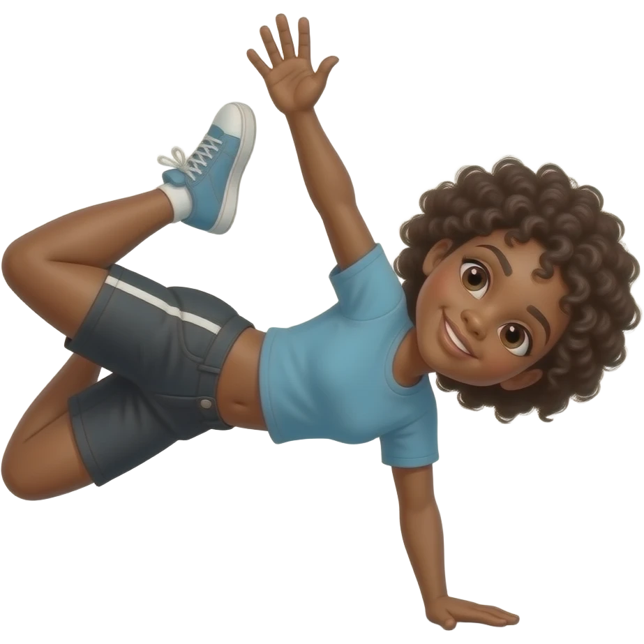 Black girl doing kickback emoji