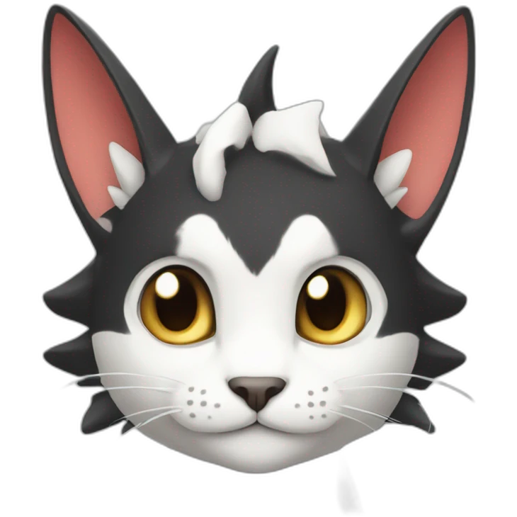 Sitting-Black-and-White-face-cat-dragon-type-pokemon emoji