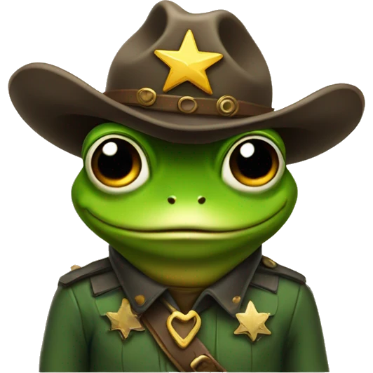 Small frog sheriff  emoji