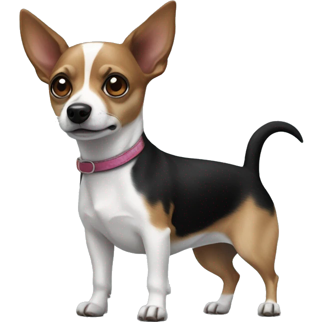 a black jack russel and chihuahua mixed dog emoji