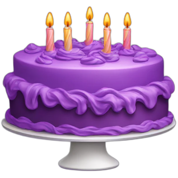 purple birthday cake emoji