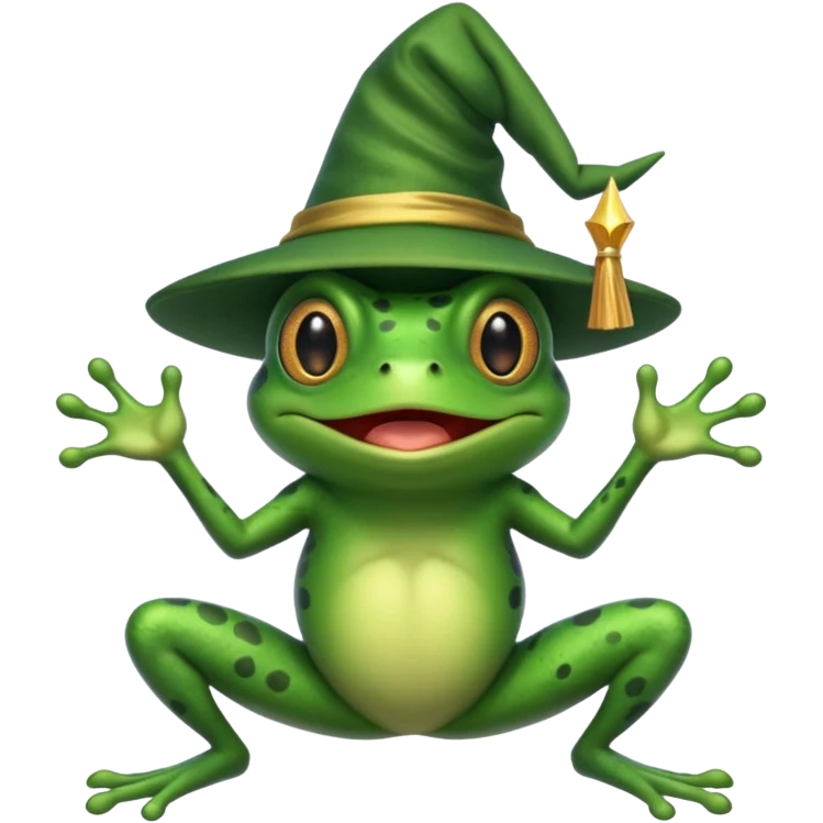 wizard frog doing a flip emoji
