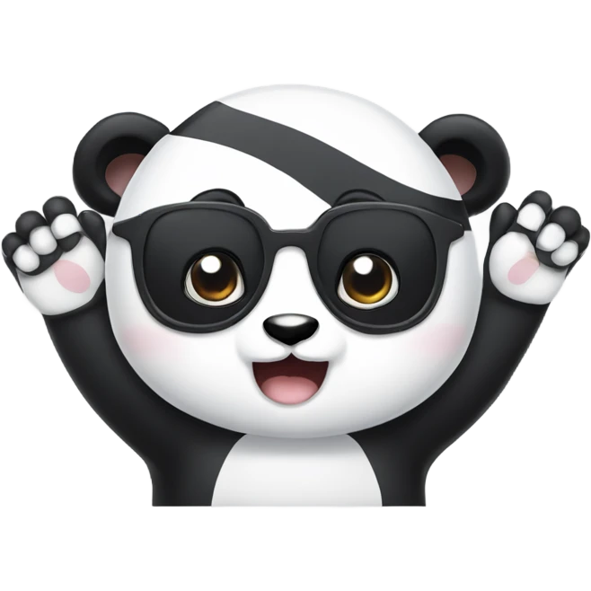 Panda hands put on eyes emoji