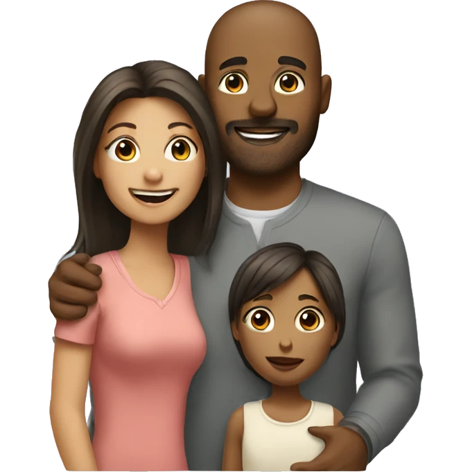 Man woman and little girl together as a family emoji