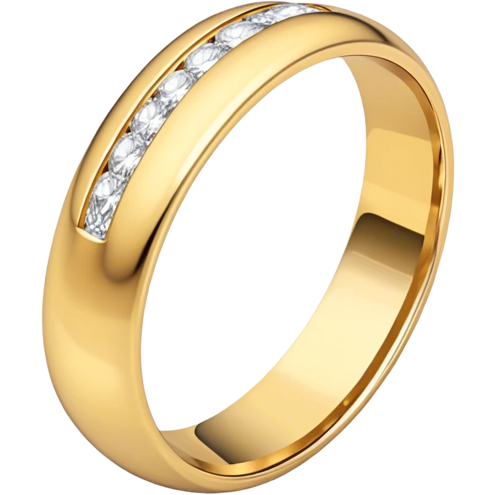 Gold wedding bank with oval cut diamond emoji