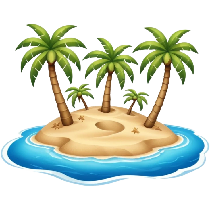 emoji of desert island in the middle of the blue sea emoji