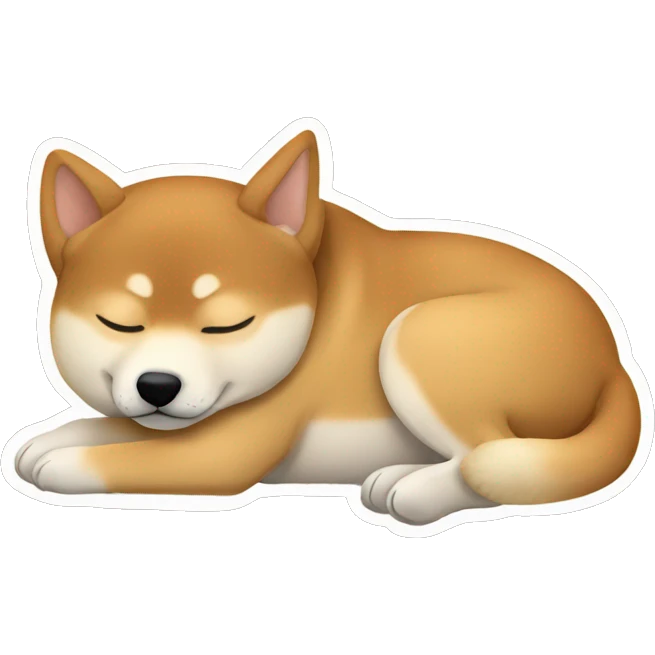 shiba inu black and tan sleeping   emoji