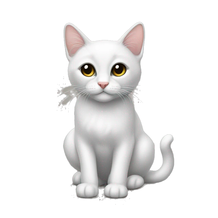 Белая кошка с черными ушками emoji