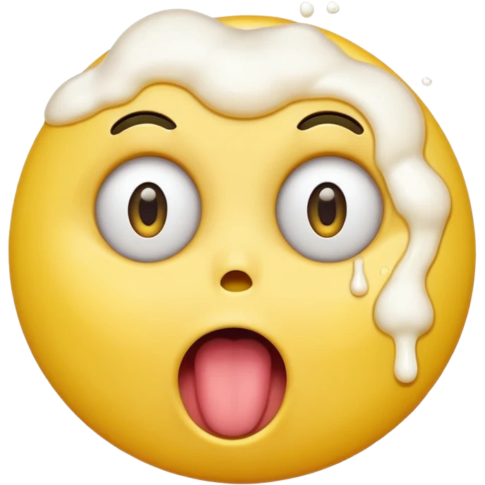 A yellow circle with eyes rolled back and mouth open, puking white foam emoji
