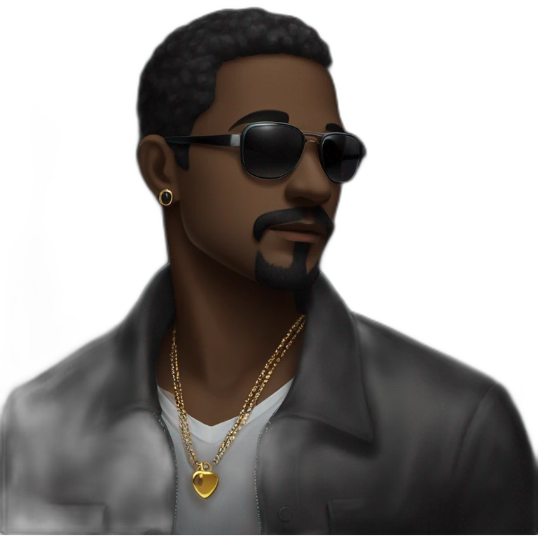 "cool guy in black" emoji