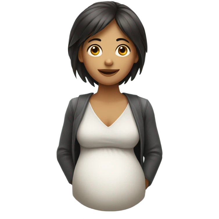 Mujer con flequillo embarazada  emoji