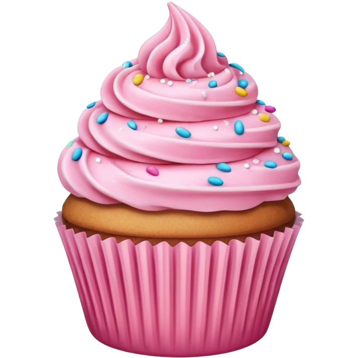 Cupcake with pink icing emoji