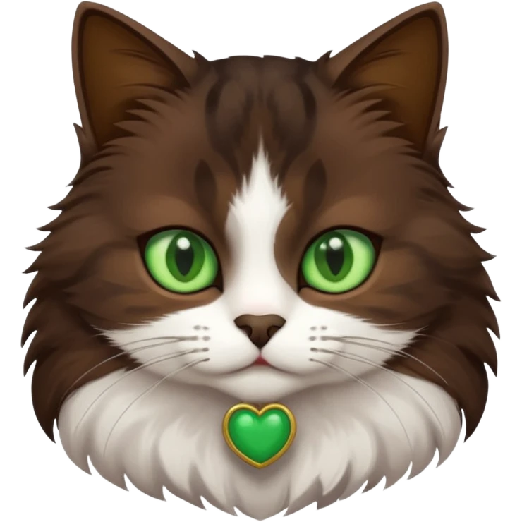 A european cat dark brown with lighter green eyes emoji