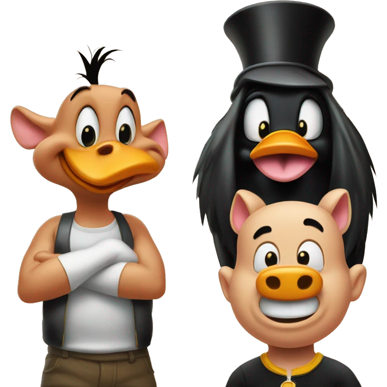 Porky Pig and Daffy Duck emoji