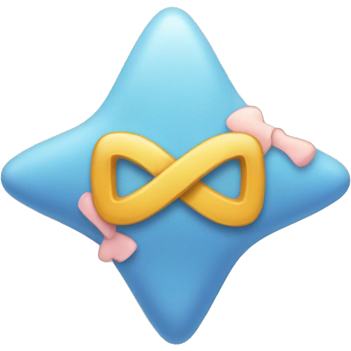 simbolo de infinito, con un corazon  emoji