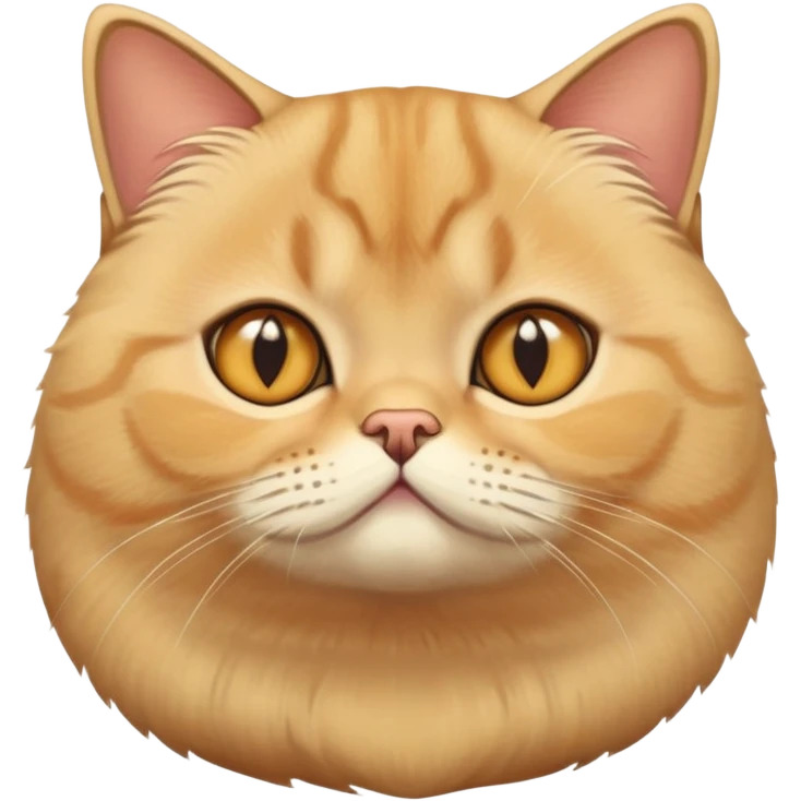 Golden British shorthair cat with round face and plush fur emoji