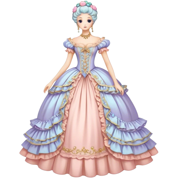 Pastel rococo couture gown  emoji