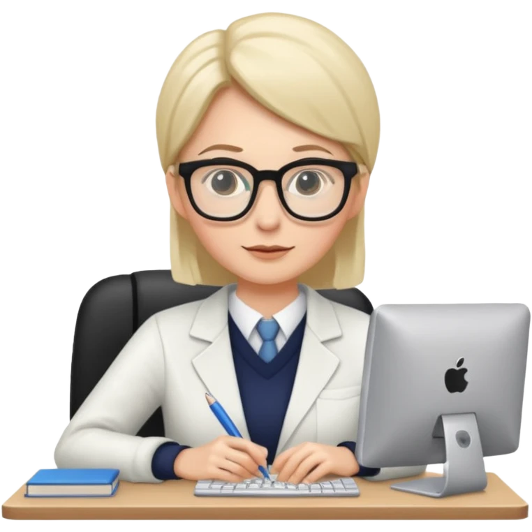 white Teacher  working at computer emoji
