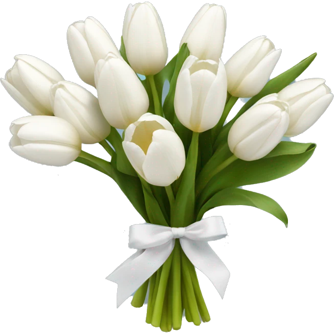 white tulip bouquet  emoji