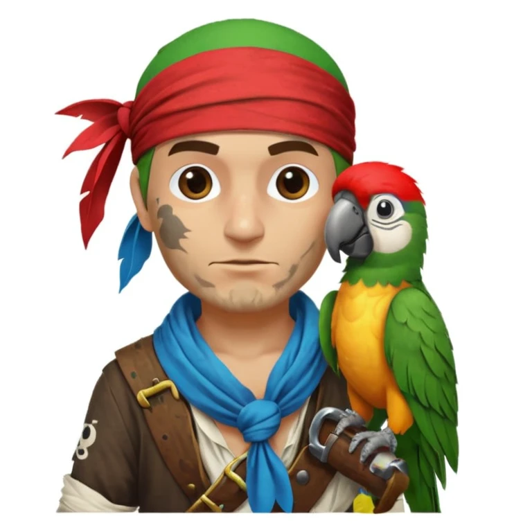 pirate and parrot emoji