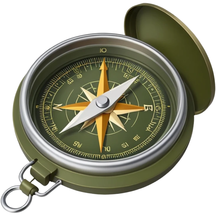 Military compass with olive green case emoji