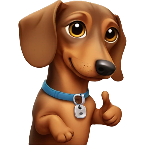 Dachshund giving thumbs up emoji
