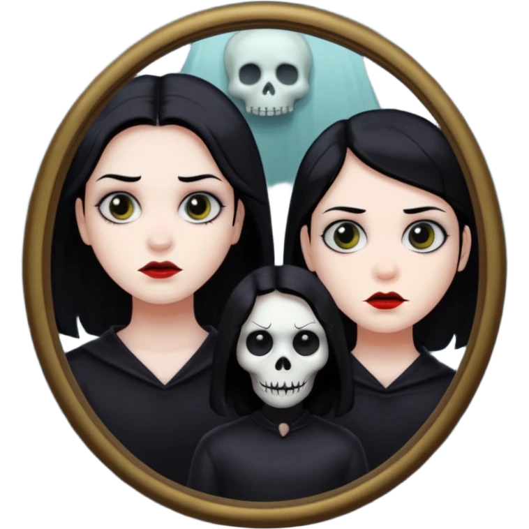 Spooky killer on mirror behind person emoji