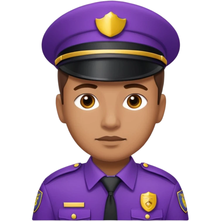 Mor kıyafetli Güvenlik emoji