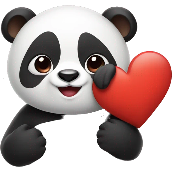 Panda with heart emoji