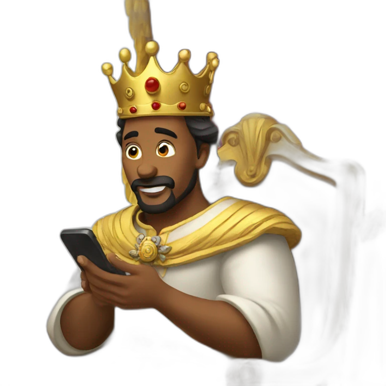 King using phone emoji
