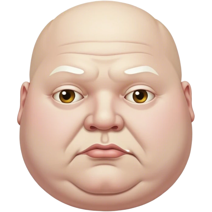 Morbidly obese white bald man  emoji