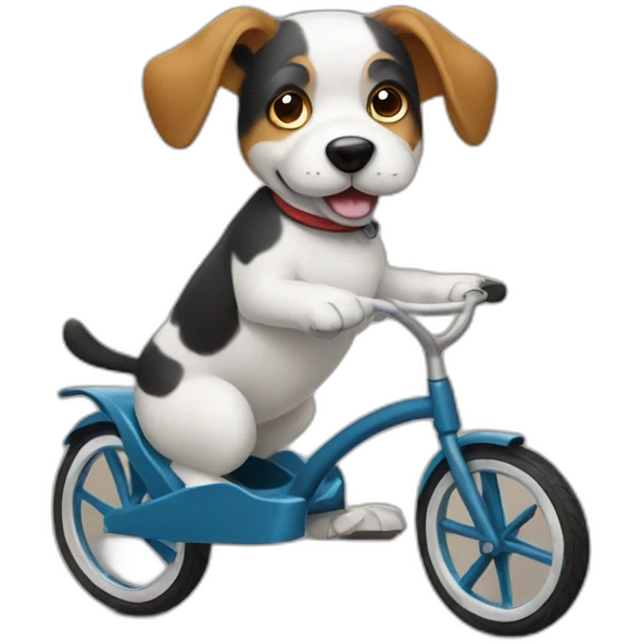 dog riding a tricycle emoji
