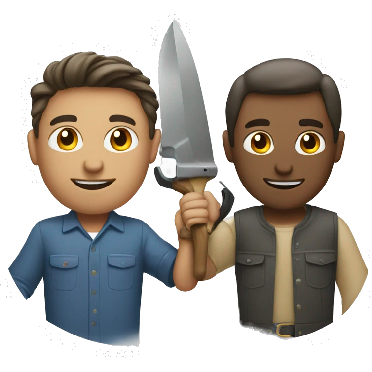 two guys with tools and computers emoji