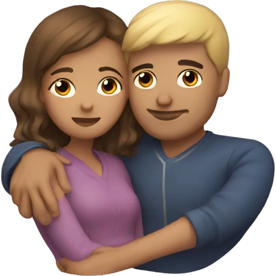 Couple cuddling  emoji
