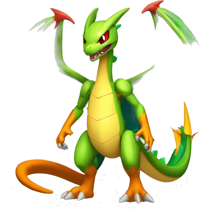 Metallic medabot-Flygon-Charizard full body emoji