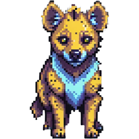 hyena in pixel art style emoji