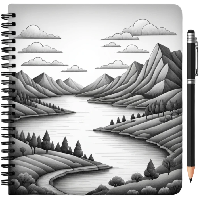 a pencil drawing in a notebook  emoji