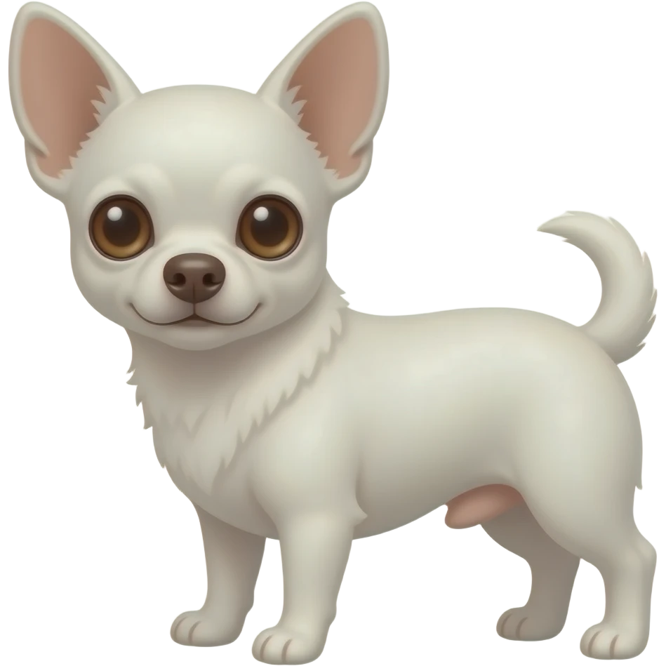 white chihuahua brown eyes and light brown nose emoji