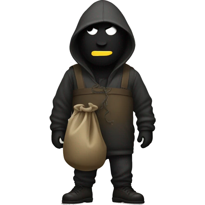 Robber with sack behind his back emoji