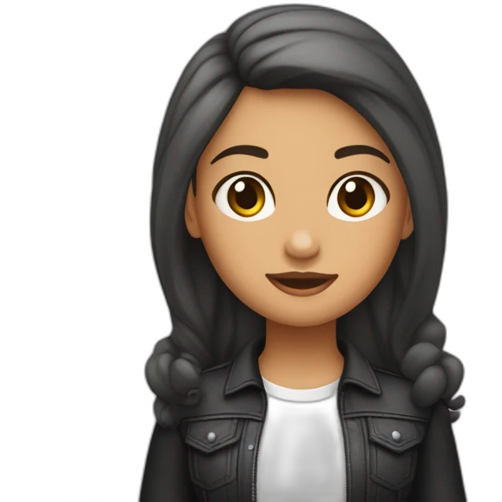 Uma menina Boiadeira que está em cima do cavalo que é uma cantora Roupa preta de Boiadeira  emoji