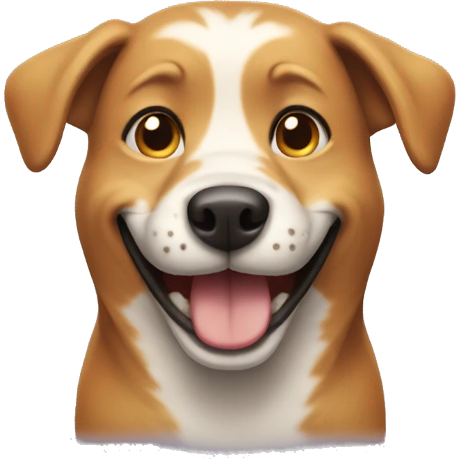 Dog with a cheesy grin emoji